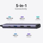 UGREEN 105 USB C Hub PD100W, 4K HDMI, 3 x USB A Data Ports USB C Adapter Multiport Adapter - Imagen 3