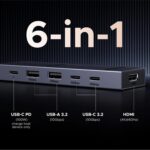 UGREEN Pro USB-C Hub 6 in 1 10Gbps 4K 60Hz HDMI, 100W Power Delivery - Imagen 2