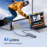 UGREEN  1071 USB C Hub for Laptop 7 in 1 Dock 4K HDMI, 100W PD Charging, USB-C & 2 USB-A 5Gbps Data Ports, SD/TF Card Reader - Imagen 3