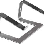 Base Para Portatil De Aluminio Altura Gris Oscuro Y Plateado