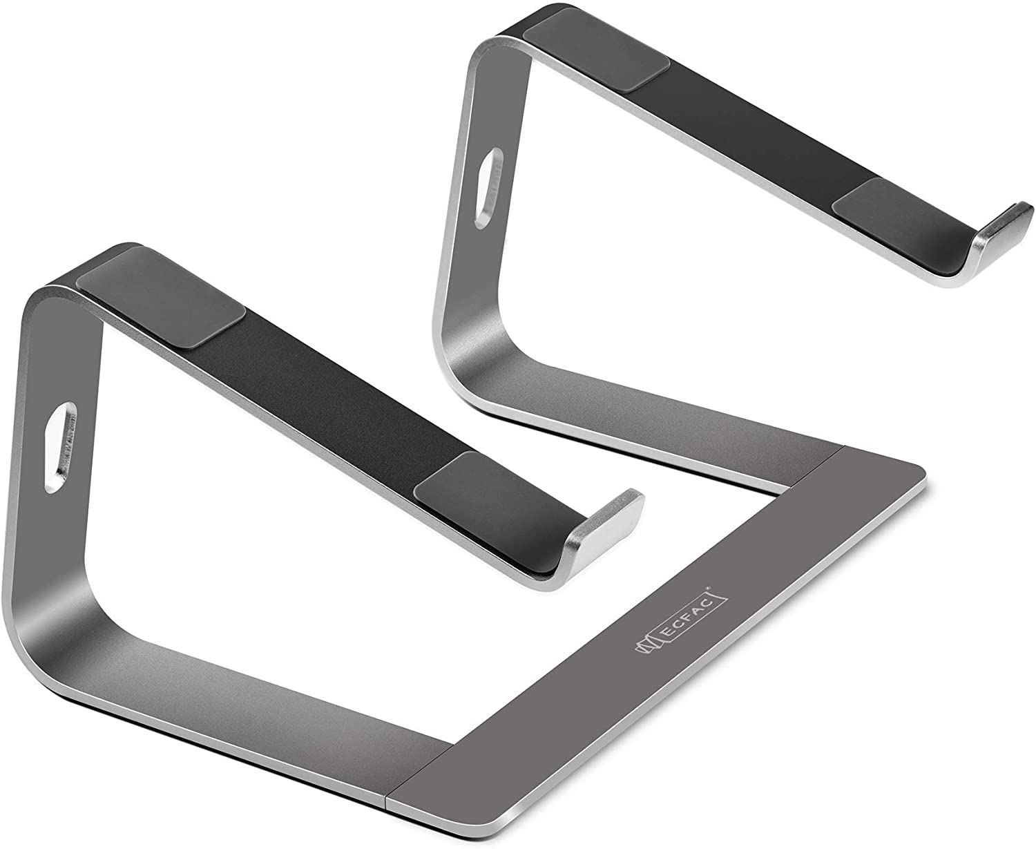 base-aluminio-.jpg Base Para Portatil De Aluminio Altura Gris Oscuro Y Plateado - Imagen 1